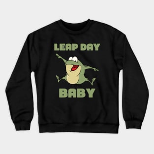 Leap Year Baby - February 29th Birthday - Leaping Frog Crewneck Sweatshirt